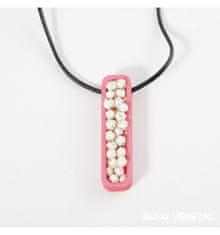 Radis et Capucine Živi nakit - Ogrlica Jardiniere roza s stalnimi belimi cvetovi