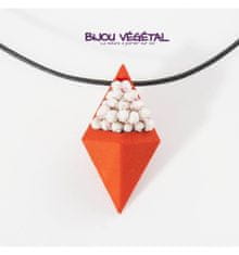 Radis et Capucine Živi nakit - Ogrlica Diamantna oranžna s stalnimi belimi cvetovi