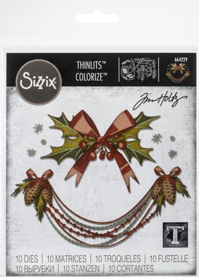 Sizzix Thinlits kovinske šablone - Božični venček 10 kosov