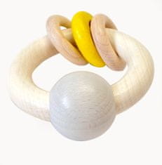 Hess Okrogla ropotuljica z žogo in obročki rumena