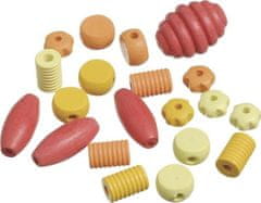 Lesene kroglice različnih oblik - rumene, oranžne, rdeče 20 kosov