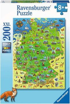 Ravensburger Puzzle Barvni zemljevid Nemčije XXL 200 kosov