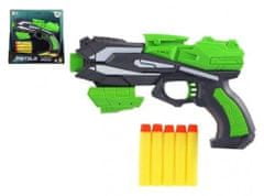 Pištola za nabojnike iz pene, zelena 20 x 14 cm, plastika + 5 kosov nabojnikov