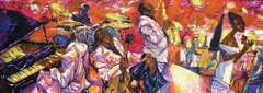 Art puzzle Panoramska sestavljanka Barve jazza 1000 kosov
