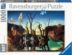 Ravensburger Umetniška zbirka sestavljank: labodi, ki se v vodi zrcalijo kot sloni 1000 kosov