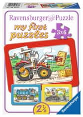 Ravensburger Moja prva sestavljanka Gradbeni stroji 3x6 kosov