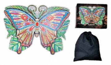 Lesena sestavljanka Metulj XL 191 kosov v darilni škatli