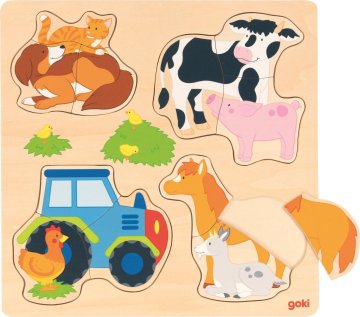 Goki Lesena sestavljanka Kmečke živali