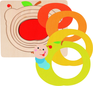 Goki Večplastna sestavljanka Jabolko z gosenico