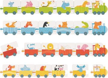 Goki Sestavljanka s kockami Vlaki