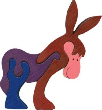 Fauna Lesena sestavljanka Osel Big