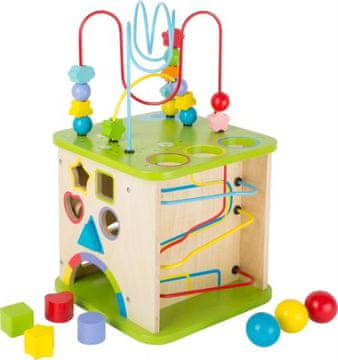 Small foot majhna noga Lesena vstavljiva motorna kocka z labirintom 5v1