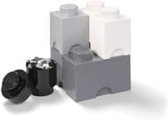 LEGO Škatla za shranjevanje Multi-Pack 4 kosi - črna, bela, siva