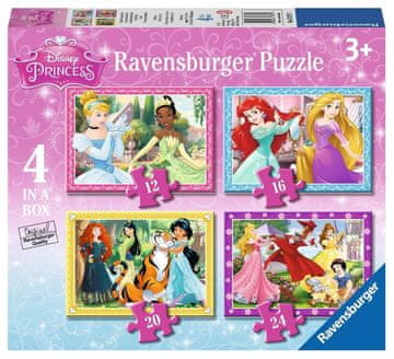 Ravensburger Disneyjeve princese Puzzle: ljubeča skrb 4v1 (12,16,20,24 kosov)