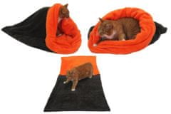 Postelja za mačke Marysa 3v1, temno siva/oranžna, velikost XL