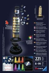 Ravensburger Svetleča 3D sestavljanka Night Edition Leaning Tower of Pisa 216 kosov