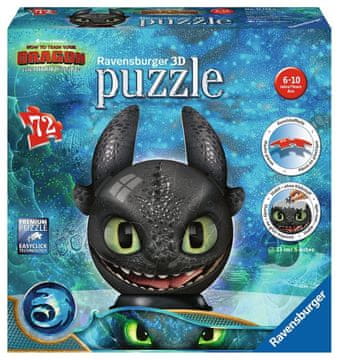 Ravensburger Puzzle-Ball Kako izuriti svojega zmaja 3: Brezzobi 72 kosov