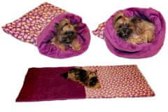 Pasja postelja Marysa 3v1, srce/vijolična, velikost XL