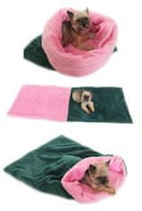 Spalna vreča 3v1 temno zelena/svetlo roza XL pes št. 70