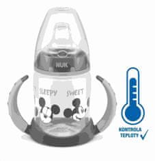 Nuk Učna steklenička Disney Mickey z nadzorom temperature 150 ml siva