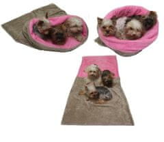 Pasja postelja Marysa 3v1, bež/svetlo roza, velikost XXL