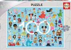 Educa Disneyjeva 100-letna obletnica Puzzle - Liki 100 kosov