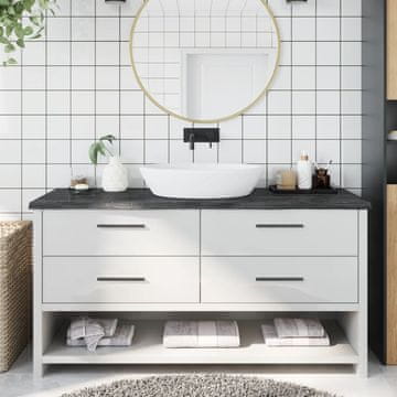 Vidaxl vidaXL Kopalniški pult temno rjave barve 160x60x(2-4) cm masiven les