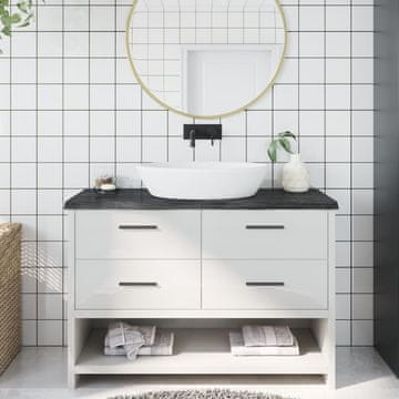 Vidaxl vidaXL Kopalniški pult temno rjave barve 120x60x(2-4) cm masiven les