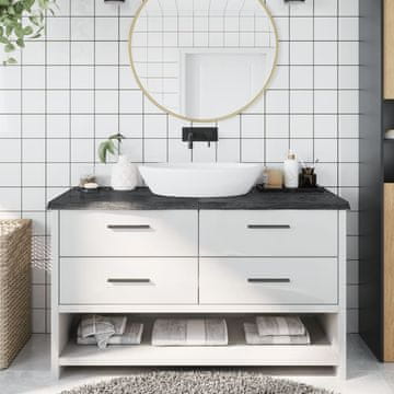 Vidaxl vidaXL Kopalniški pult temno rjave barve 140x60x(2-4) cm masiven les