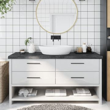 Vidaxl vidaXL Kopalniški pult temno rjave barve 160x60x(2-6) cm masiven les