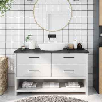 Vidaxl vidaXL Kopalniški pult temno rjave barve 140x50x(2-4) cm masiven les