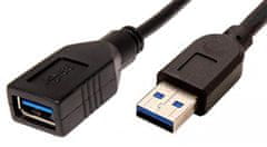 Roline Podaljševalni kabel USB 3.0 A-A 0,8 m A(M)-A(F), črn