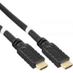 PremiumCord HDMI High Speed z Ether.4K@60Hz kabel z ojačevalnikom, 30 m, 3x zaščita, M/M, pozlačeni konektorji
