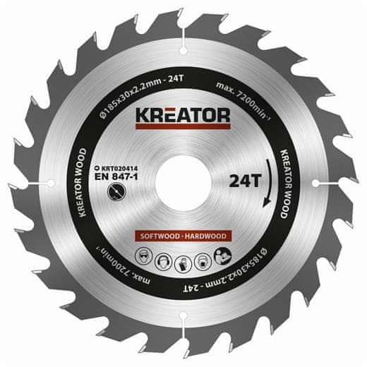 Kreator Kreatorjev žagin list KRT020414 za les 185 mm, 24T
