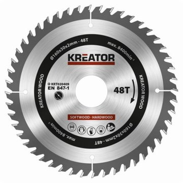 Kreator žagin list KRT020409 za les 160 mm, 48T