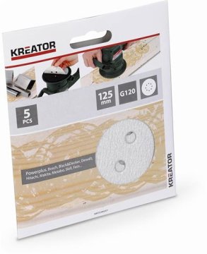 Kreator Brusilni papir KRT230557 125mm za barve G120, 5 kosov