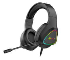 C-Tech gaming slušalke z mikrofonom Midas (GHS-17), priložnostne igre, RGB osvetlitev, 3,5 mm jack+USB(sub.) črne