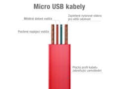 Avacom MIC-40R Kabel USB do Micro USB, 40 cm, rdeč