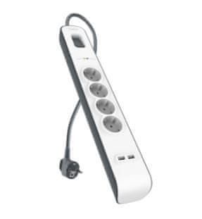 Belkin SurgeStrip preklopna zaščita,4 vtičnice,525J,2USB