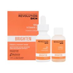 Revolution Skincare Brighten 15% Vitamin C Powder Serum antioksidantni in posvetlitveni dvostopenjski serum za obraz 30 ml za ženske