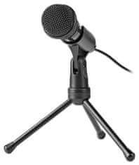 Nedis Namizni vsesmerni mikrofon / gumb ON/OFF/ s stojalom s tremi rokami/ 3,5 mm priključek/ občutljivost -30 dB/ črn
