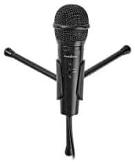 Nedis Namizni vsesmerni mikrofon / gumb ON/OFF/ s stojalom s tremi rokami/ 3,5 mm priključek/ občutljivost -30 dB/ črn