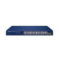 Planet GSW-2824P PoE stikalo, 26x 1Gb + 2x SFP 1Gb, VLAN, način razširitve 10Mb-250m, 802.3at, 802.3az, 250W PoE Budget