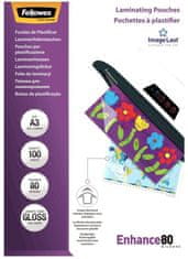 Fellowes laminirna folija/ format A3/ 80 mic ImageLast/ velikost 303x426 mm/ sijajna/ 100 pakiranj