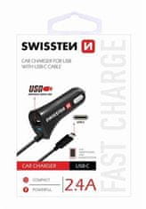 SWISSTEN AVTO POLNILEC USB-C IN USB 2.4A POWER