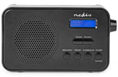 Nedis Prenosni radio / DAB+/ FM/ 1,3"/ baterija/ digitalno/ 3,6 W/ budilka/ časovnik izklopa/ črn