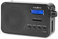 Nedis Prenosni radio / DAB+/ FM/ 1,3"/ baterija/ digitalno/ 3,6 W/ budilka/ časovnik izklopa/ črn