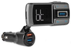 Nedis Avtomobilski FM-oddajnik / prostoročno klicanje/ 2,0"/ zaslon LED/ Bluetooth 5.0/ 12-24 V DC/ 3 A/ 2x USB/ črn
