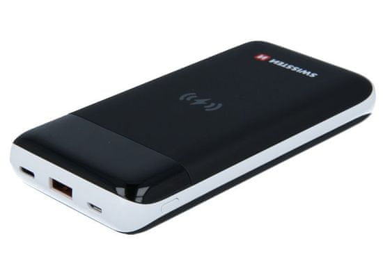SWISSTEN All-In-One Power Bank 10000 Mah, vhodni priključek. Izhodi USB-A, USB-C, mikro USB. izhodi USB-A,,USB-C, brezžični Qi