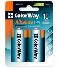 ColorWay Alkalna baterija D/LR20/ 1,5 V/ 2 kosa v pakiranju/ blister